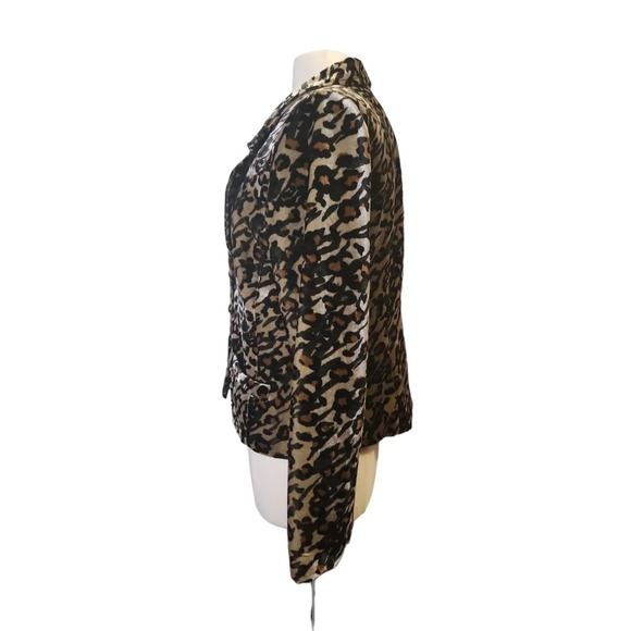 Vintage Debra Deroo Leopard Print Brown Black Blazer Women's Size Medium - Picture 6 of 16